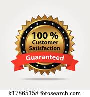 Red and Gold Customer Satisfaction Badge Red and Gold Customer Satisfaction Badge