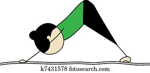 Woman practicing yoga, dog pose