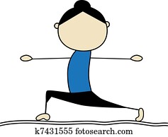 Woman practicing yoga, warrior pose Woman practicing yoga, warrior pose