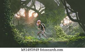 צעיר, huter, ב, העמוק, יער