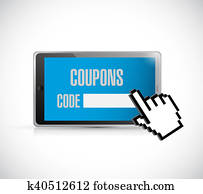 coupon code and cursor illustration coupon code and cursor illustration
