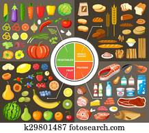 Set of products for healthy food Set of products for healthy food