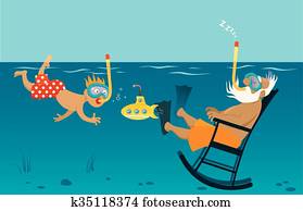 Summer break with grandpa