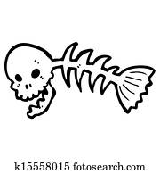 魚骨 イラストレーション 848 魚骨 ストックアート Fotosearch