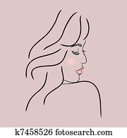 abstract woman face profile
