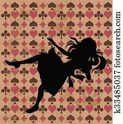 caer, alice, silueta