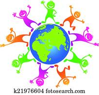 Children around planet Children around planet
