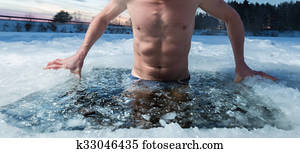Ice hole swimming