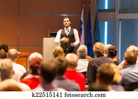 taler, ved, forretningskonferanse, og, presentation.