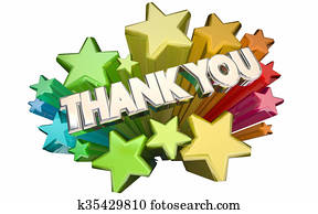 Thank You Appreciation Message Stars Words 3d Thank You Appreciation Message Stars Words 3d