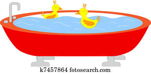 Tub with swimming ducks