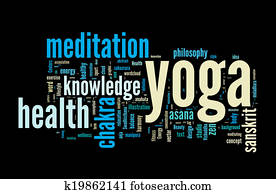 YOGA. Word cloud concept illustration. YOGA. Word cloud concept illustration.