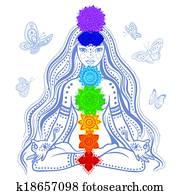 ילדה, עם, 7, צ'אקראס