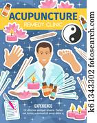 ריפוי במחטים, פתרון, clinic,, ספא, סלון, ו, רופא