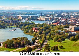 aéreo, panorama, de, estocolmo, suécia