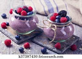 Chia seeds acai pudding Chia seeds acai pudding