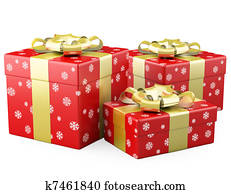 drei, rot, weihnachtsgeschenke