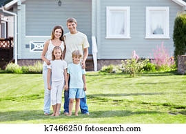 Family in garden Family in garden