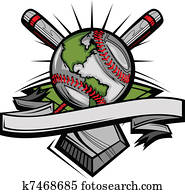 global, baseball, vektor, bild, templa global, baseball, vektor, bild, templa