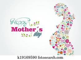 Happy Mothers silhouette pregnant woman illustration Happy Mothers silhouette pregnant woman illustration