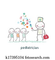 pediatra, mostra, crianças, milagre