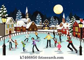 People ice skating People ice skating