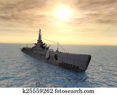 Submarine USS Trigger of WW2 Submarine USS Trigger of WW2