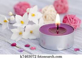 wellness, com, luz vela