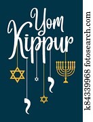 Yom Kippur logo greeting card template or background Yom Kippur logo greeting card template or background