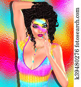 μελαχροινή, ομορφιά, και διαμορφώνω, μακιγιάζ