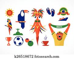 Brazil icons and illustration