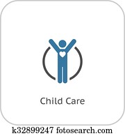 Child Care Icon. Flat Design. Child Care Icon. Flat Design.