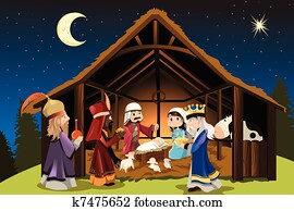 Jesus Christ and three wise men Jesus Christ and three wise men