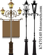 Lamp Post Lamppost Street PoleLight Clip Art | k5900527 | Fotosearch