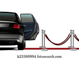 Limousine on Red Carpet Arrival Limousine on Red Carpet Arrival