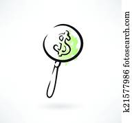 magnifying glass icon money