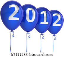 New Year 2012 Xmas blue balloons New Year 2012 Xmas blue balloons