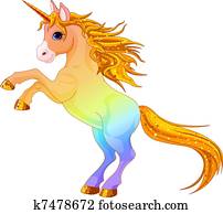 regnbåge färgade, enhörning