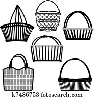 Basket Bag Container Wired Wooden