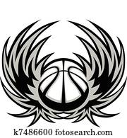 Basketball Template with Wings Basketball Template with Wings