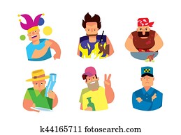 BBQ people isolated on white background