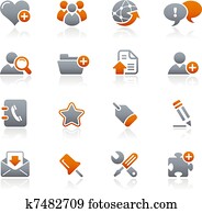 blog, y, iconos del internet, /, grafito