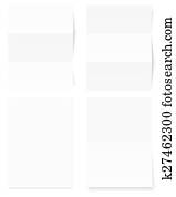 Collection of white writing paper