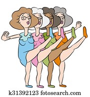 Dancing Senior Women Dancing Senior Women