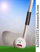 golf club with scared ball golf club with scared ball