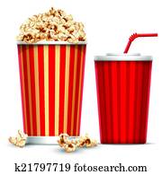 Popcorn and drink
