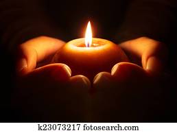 prayer - candle in hands prayer - candle in hands