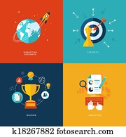 Set of flat design concept icons Set of flat design concept icons