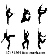 silhouettes of street dancers silhouettes of street dancers