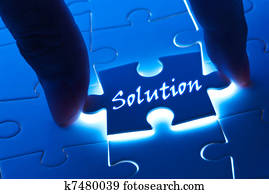 Solution word on puzzle piece Solution word on puzzle piece